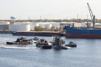Norfolk Naval Shipyard Undocks USS John Warner