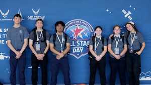 High school students from around Texoma participate in a scavenger hunt during All-Star Leadership Day at Sheppard Air Force Base