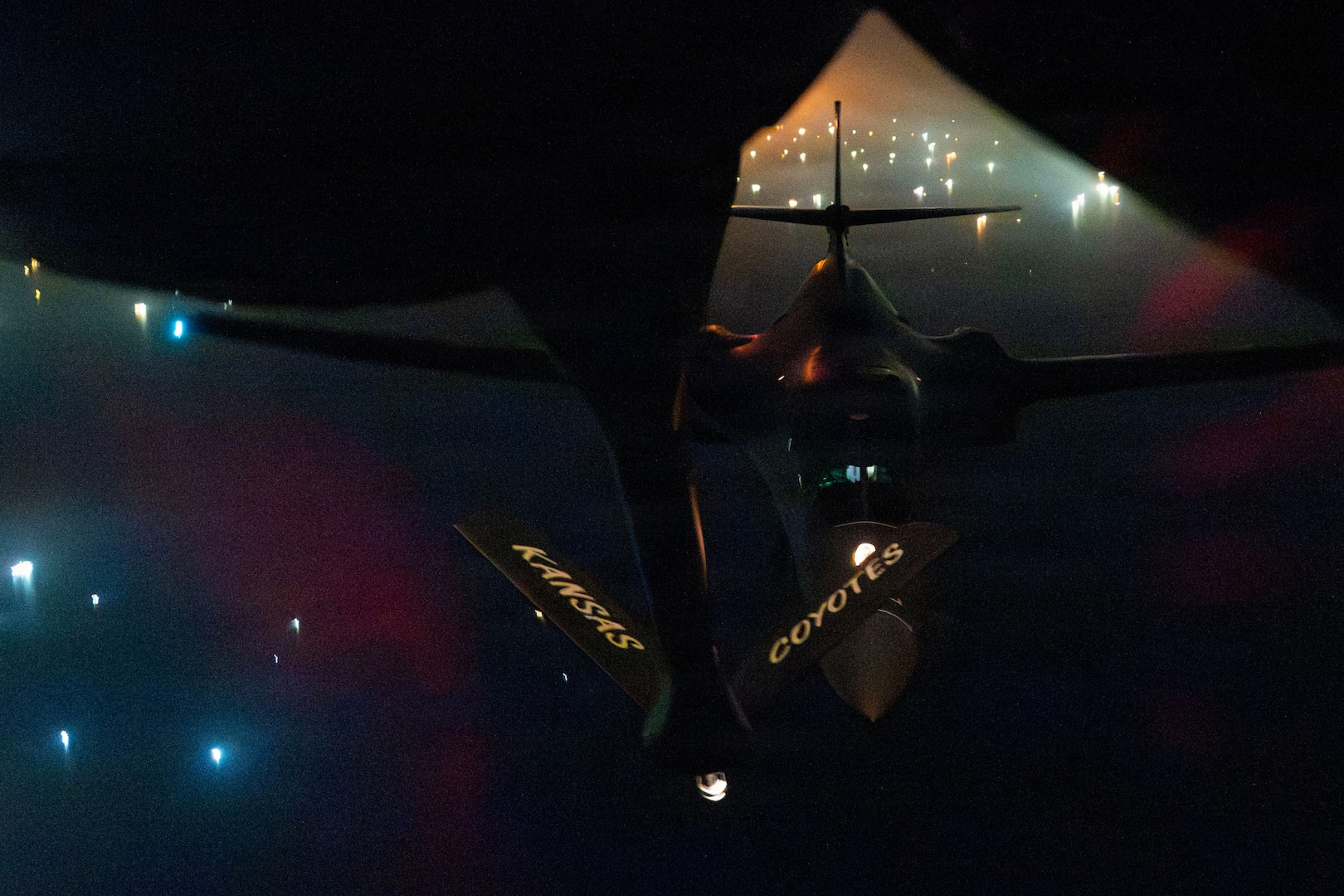 B1-B flying at night