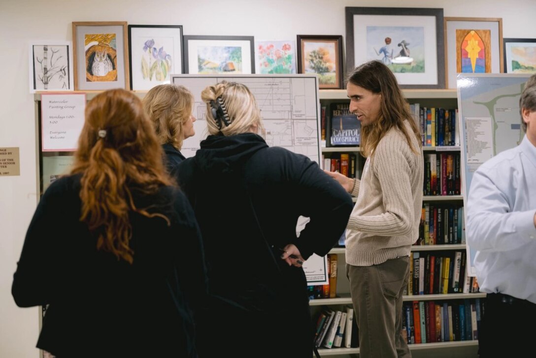 Riley Carey, Buffalo District health physicist, speaks to attendees during a public information session for a FUSRAP site. (Courtesy Photo)