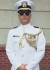 Lt. Cmdr. Robert ‘Brian’ Conner in full dress whites complete with aiguillette that indicates his position as Executive Assistant to then-Vice. Adm. Michael M. Gilday, U.S. Fleet Cyber Command / U.S. 10th Fleet, at an official event Charleston, S.C.  (Courtesy photo provided by Capt. Conner / RELEASED)