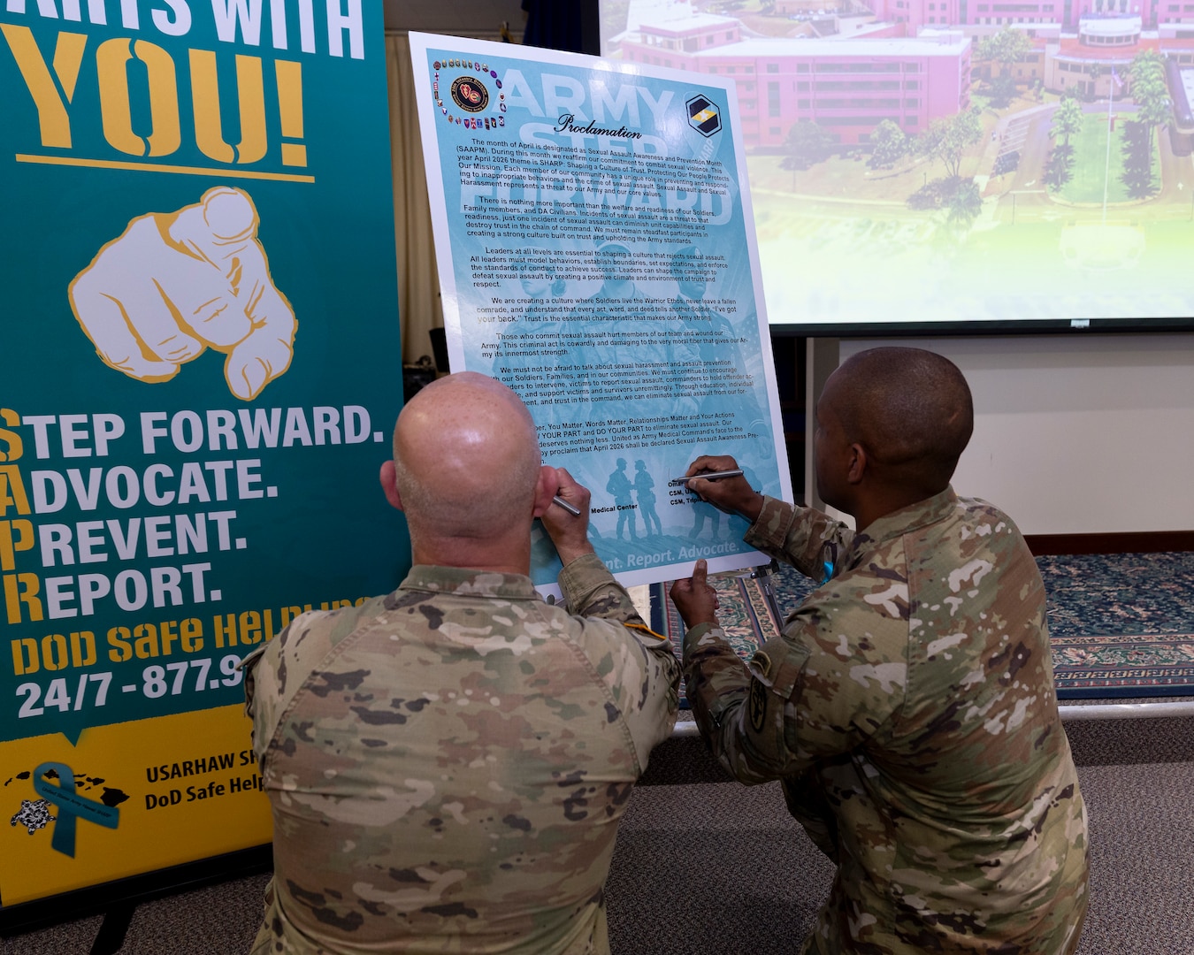 On April 1, 2026, Tripler Army Medical Center (TAMC) held the Sexual Assault Awareness and Prevention Month (SAAPM) Proclamation Signing Ceremony at the TAMC Chapel. As part of the signing, TAMC staff reaffirmed their commitment to promoting a culture of dignity, respect, and accountability.