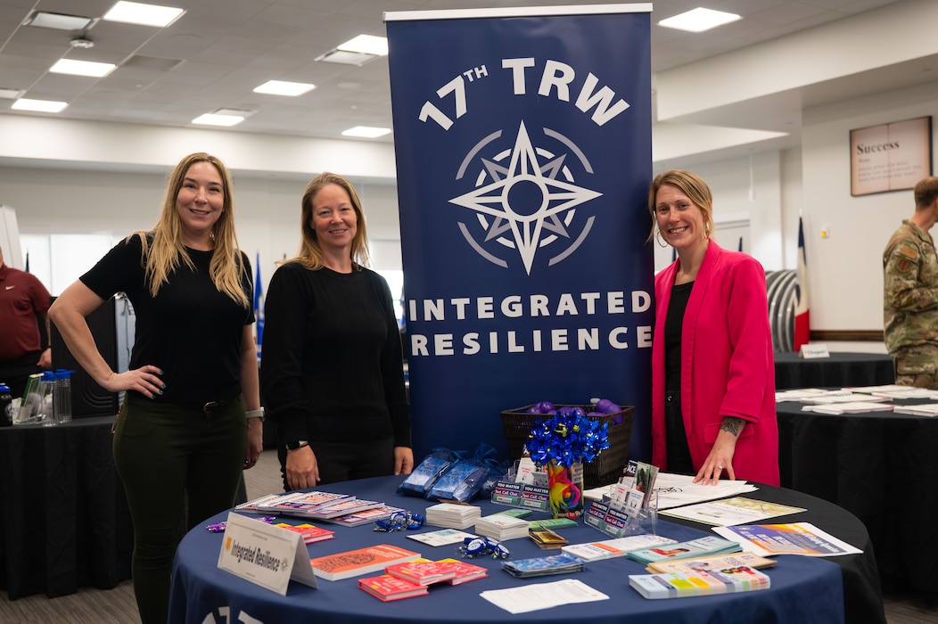 17th Training Wing Integrated Resiliency Staff pose for a picture during the 2026 Resiliency Expo.