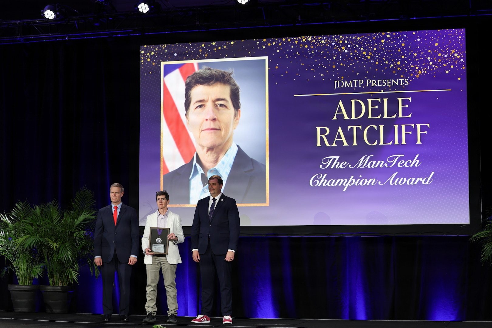 The Office of the Secretary of War Manufacturing Technology Program honored the remarkable achievements of Chris Peters and Adele Ratcliff for their commitment and contributions to defense manufacturing with the 2025 ManTech Champion Awards, March 30, 2026.