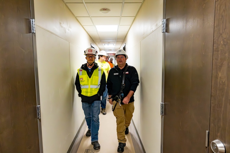 Contractors checking new fire system.