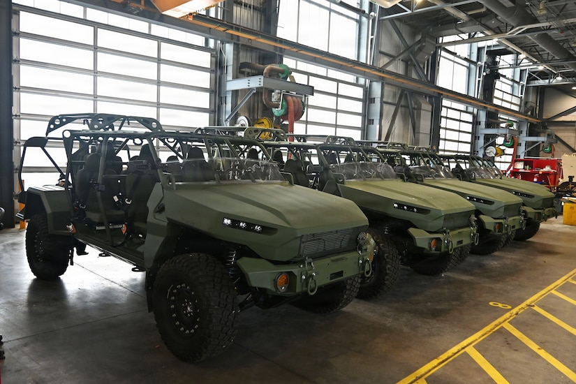 Several Infantry Squad Vehicles, or ISVs, have arrived at Fort Indiantown Gap as part of the 56th Stryker Brigade Combat Team’s conversion to a mobile brigade combat team. ISVs are lightweight, unarmored troop carriers designed to rapidly transport a nine-Soldier squad across varied terrain. (Pennsylvania National Guard photo by Brad Rhen)