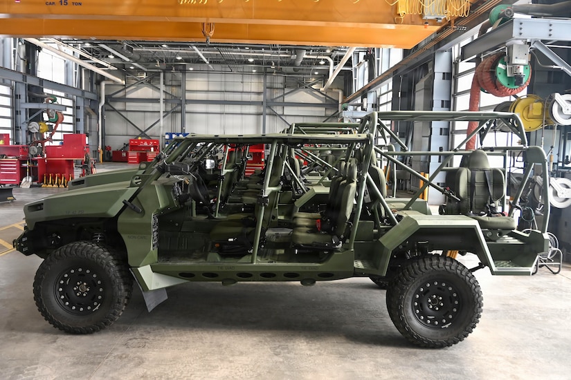 Several Infantry Squad Vehicles, or ISVs, have arrived at Fort Indiantown Gap as part of the 56th Stryker Brigade Combat Team’s conversion to a mobile brigade combat team. ISVs are lightweight, unarmored troop carriers designed to rapidly transport a nine-Soldier squad across varied terrain. (Pennsylvania National Guard photo by Brad Rhen)