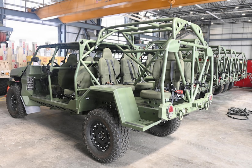 Several Infantry Squad Vehicles, or ISVs, have arrived at Fort Indiantown Gap as part of the 56th Stryker Brigade Combat Team’s conversion to a mobile brigade combat team. ISVs are lightweight, unarmored troop carriers designed to rapidly transport a nine-Soldier squad across varied terrain. (Pennsylvania National Guard photo by Brad Rhen)