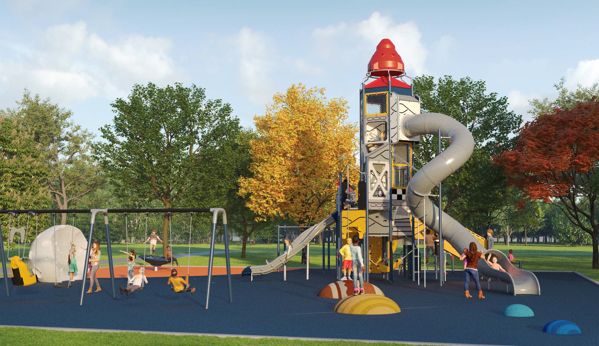 An illustration portraying the playground to be contructed.