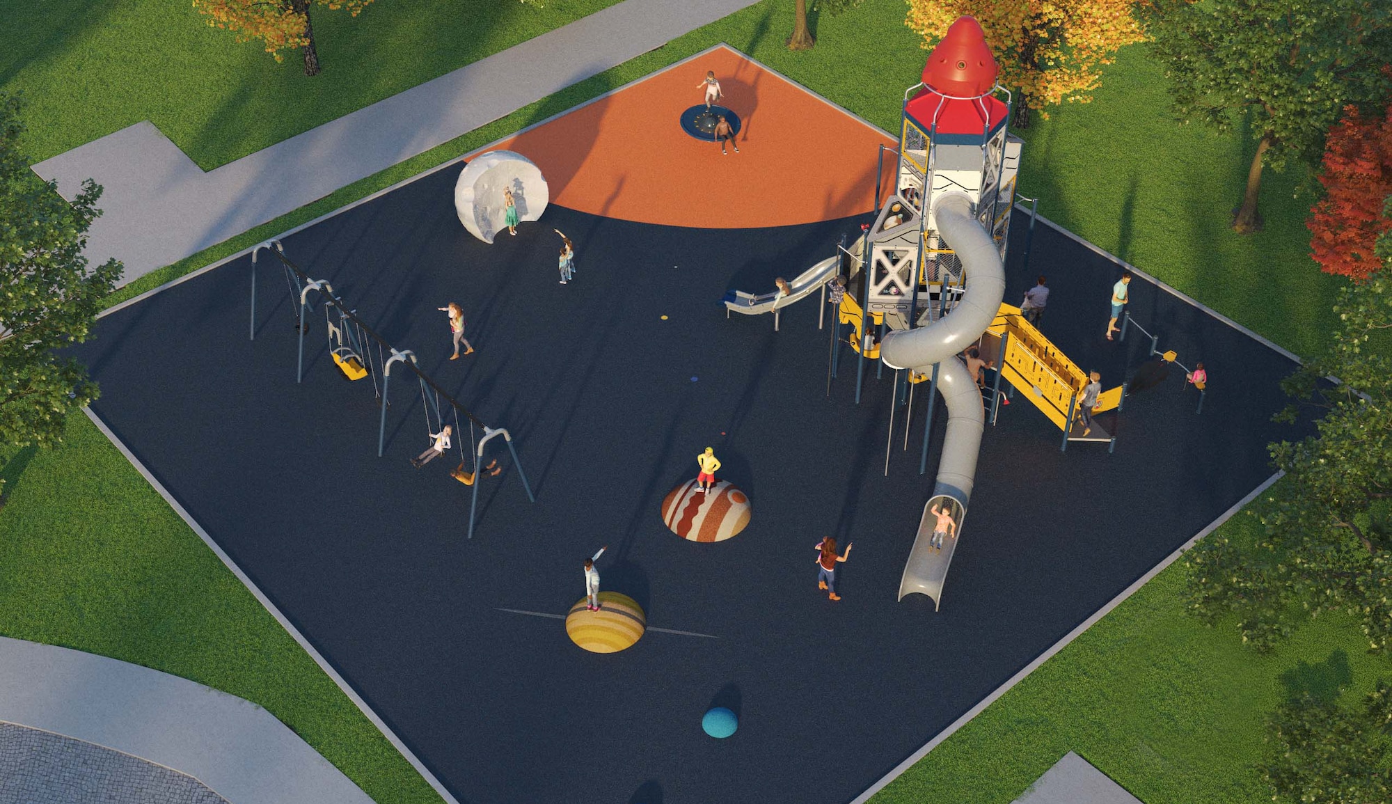 An illustration portraying the playground which will be constructed.