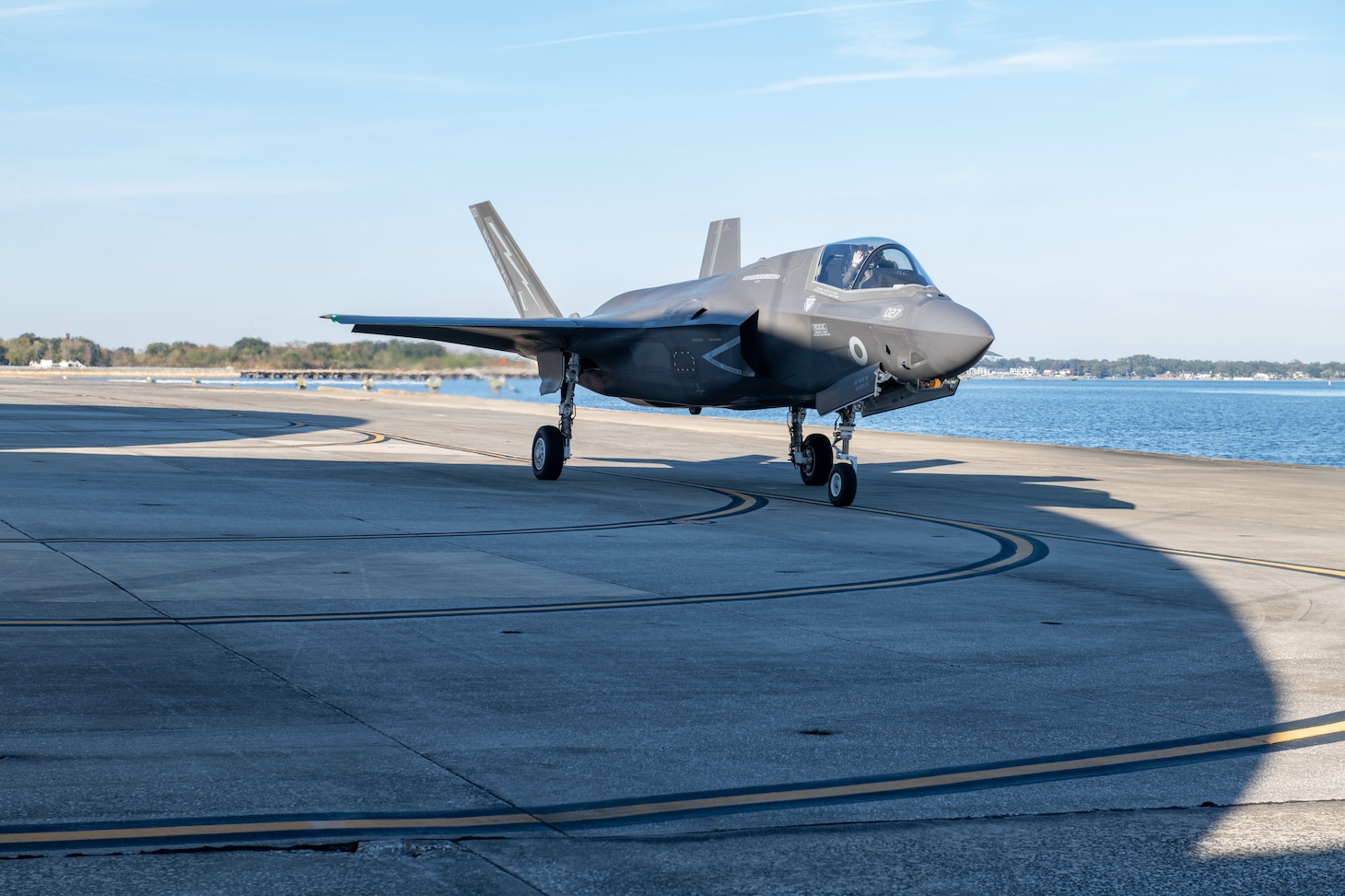 Two Royal Navy (RN) F-35 Lightning II aircraft arrive at Fleet Readiness Center Southeast (FRCSE) for Production Asset Inspection Requirement Tier II (PAIR II) corrosion-mitigation inspections. In total, three fifth-generation fighters from the RN will undergo PAIR II corrosion-mitigation inspections at FRCSE.