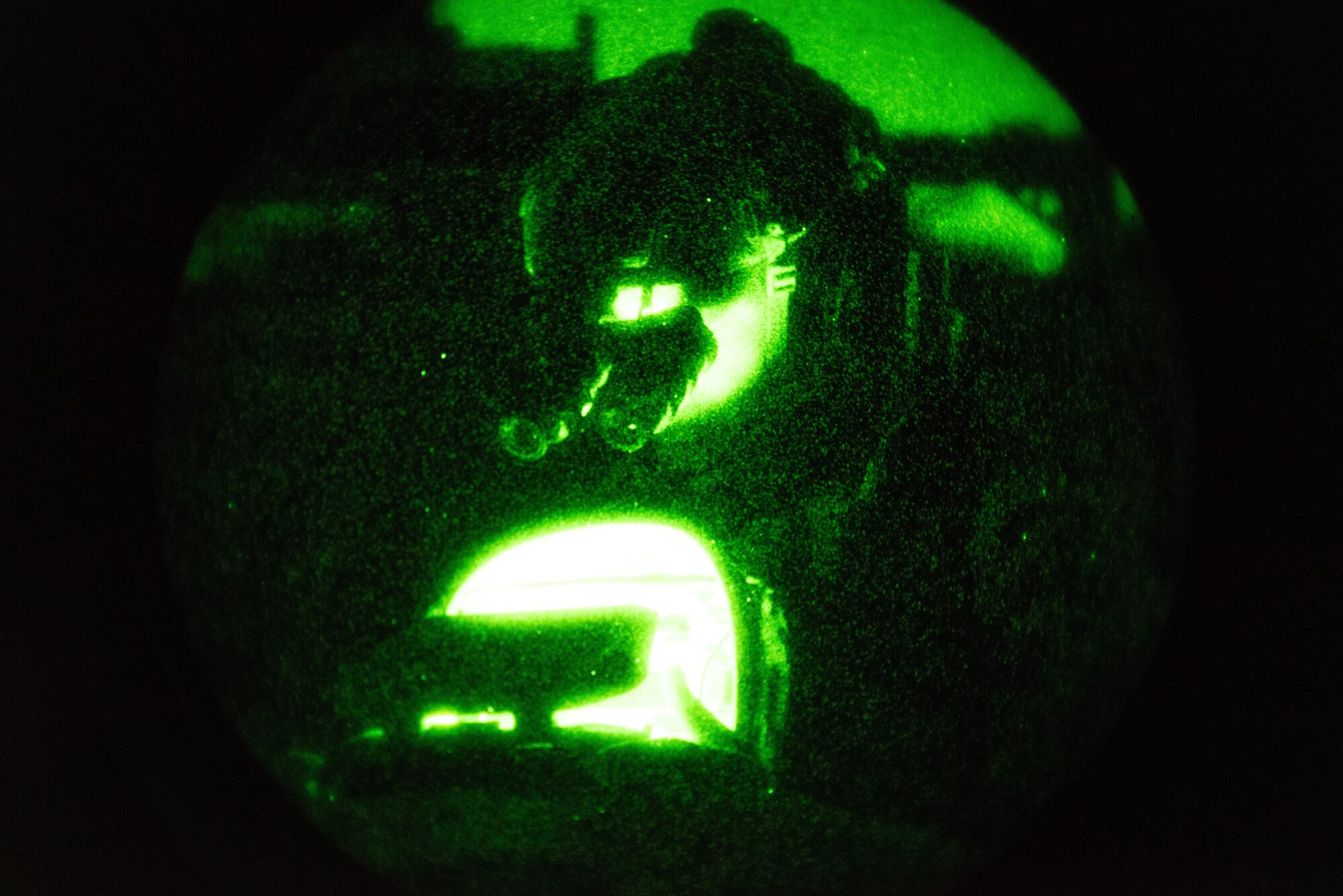 A U.S. Air Force Pararescueman assigned to the 68th Rescue Squadron operates a small unmanned aircraft system during an exercise at Davis-Monthan Air Force Base, Arizona, April 3, 2026. The training provided Pararescuemen with experience using aerial systems to support search and rescue operations in complex environments. (U.S. Air Force photo by Airman 1st Class Jaden Kidd)