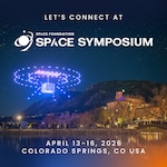 Space Foundation graphic for the 41st Space Symposium. Attendees of the 40th Space Symposium enjoyed a drone show presented by the St. Vrain Valley Schools after Opening Ceremonies on April 7th, 2025. (Graphic courtesy of Space Foundation)