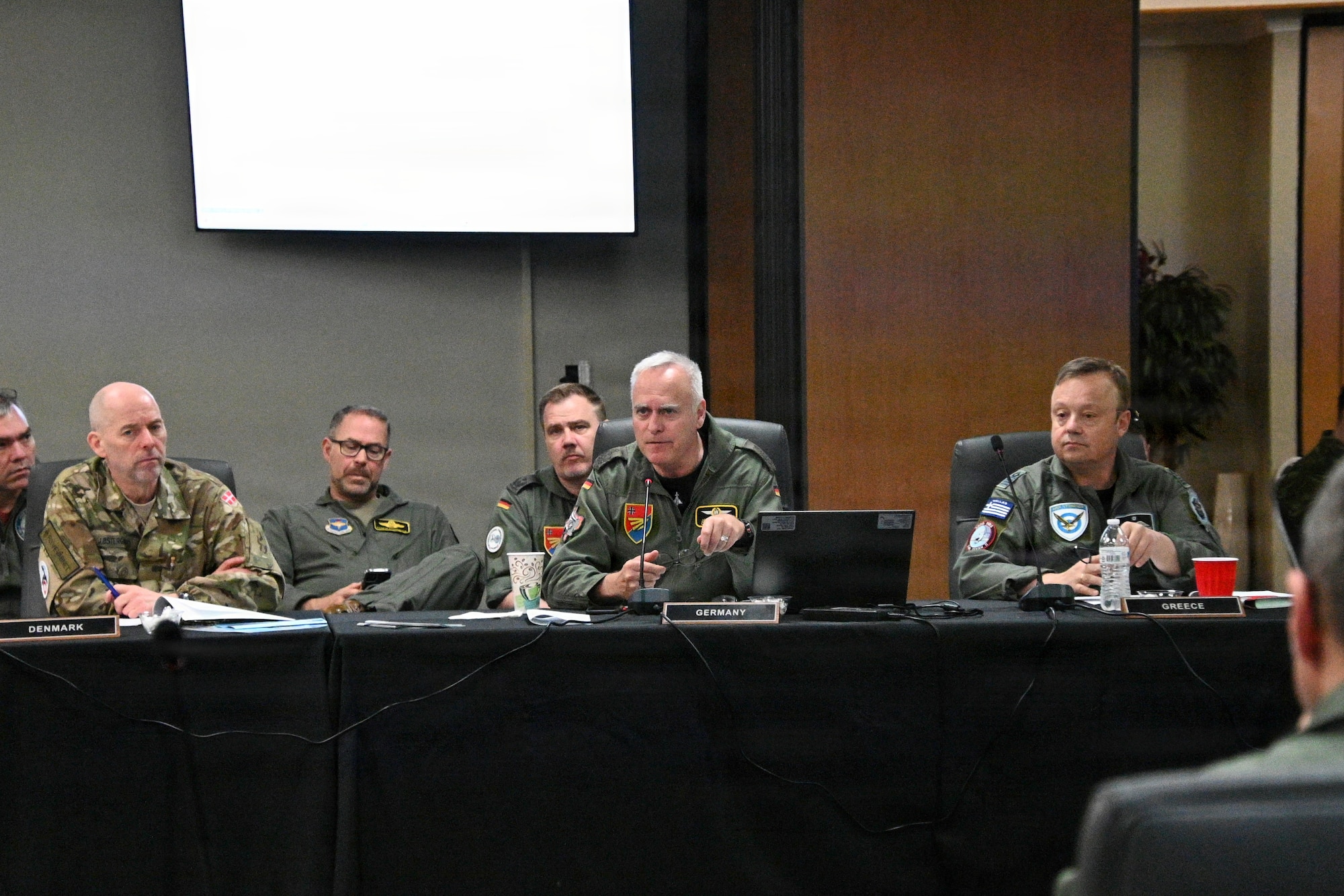 Representatives from Euro-NATO Joint Jet Pilot Training partner nations attend Steering Committee 91 at Sheppard AFB, Texas, March 26, 2026. The committee convened to address operational requirements, funding priorities and initiatives supporting partner nation personnel. (U.S. Air Force photo by 2LT David Petzold)