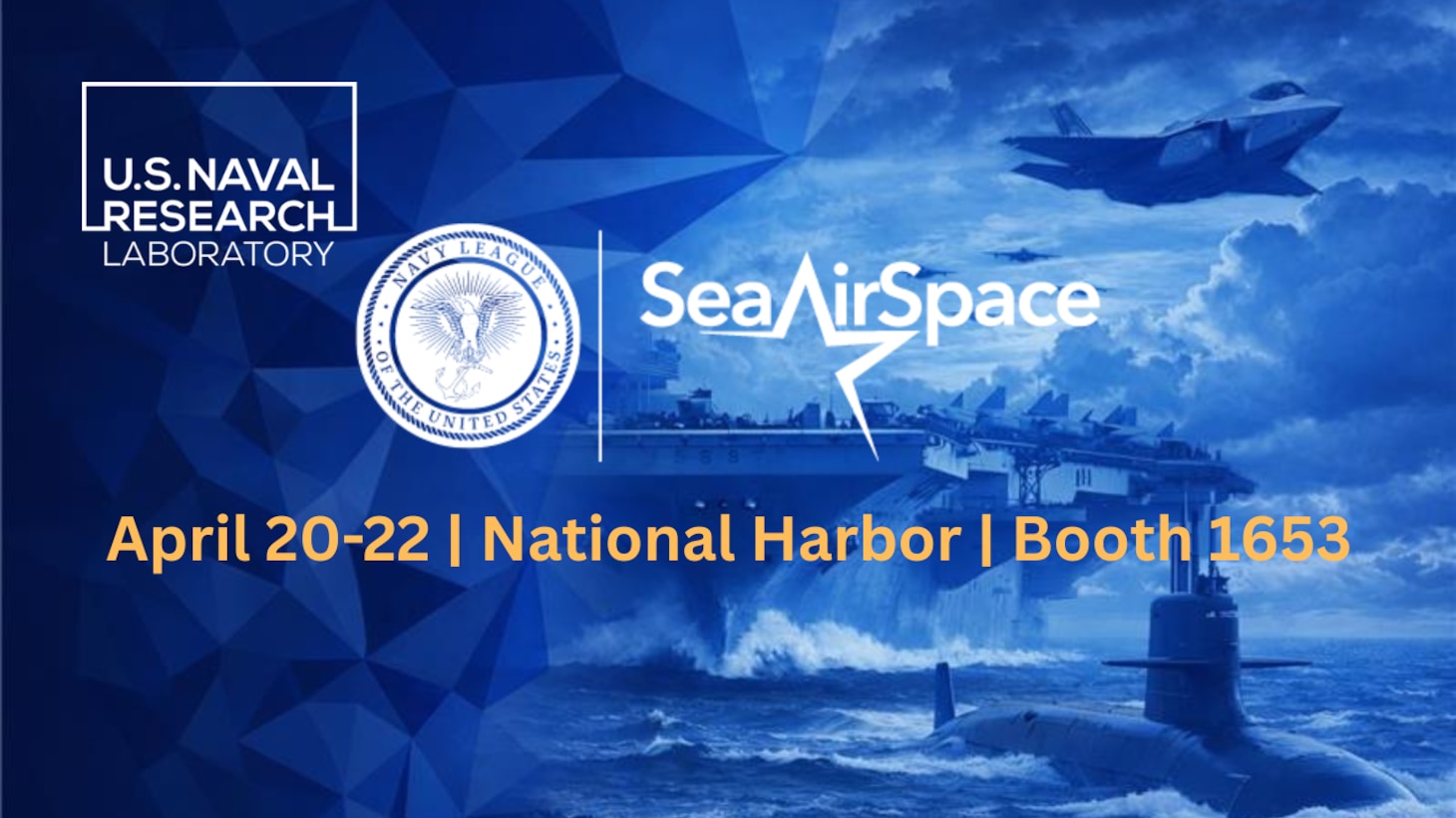From airborne research to electronic warfare and space science, the U.S. Naval Research Laboratory (NRL) will showcase redefining defense technologies, alongside the Office of Naval Research (ONR), at the Sea-Air-Space Conference and Exposition, at the Gaylord Convention Center in National Harbor, Md., Apr. 20-22. (U.S. Navy graphic by Nicholas E. M. Pasquini)