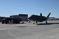 Members of the 173rd Fighter Wing practice hot pit procedures on the F-35 Lightning II with pilots from the 56th Fighter Wing out of Tucson, Arizona, April 3, 2026, at Kingsley Field, Oregon.