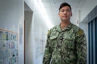 Hospital Corpsman Third Class David South is the Assistant Lead Petty Officer of Navy Medicine Readiness and Training Command’s Patient Centered Medical Home.  South, a native of Irvine, California, is part of a team of active-duty Sailors and civilians providing medical care to the families of service members assigned to Marine Corps Air Station Cherry Point, enabling Marines and Sailors aboard the base to focus on training and operations.