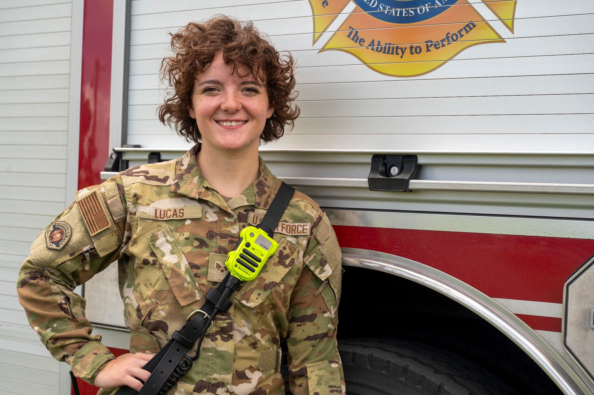 For U.S. Air Force Senior Airmen Alyssa Lucas and Carter Lucas, firefighting is more than a career field — it’s a shared calling shaped by family, service and a lifetime of influence that brought them together at the 36th Civil Engineer Squadron fire department.