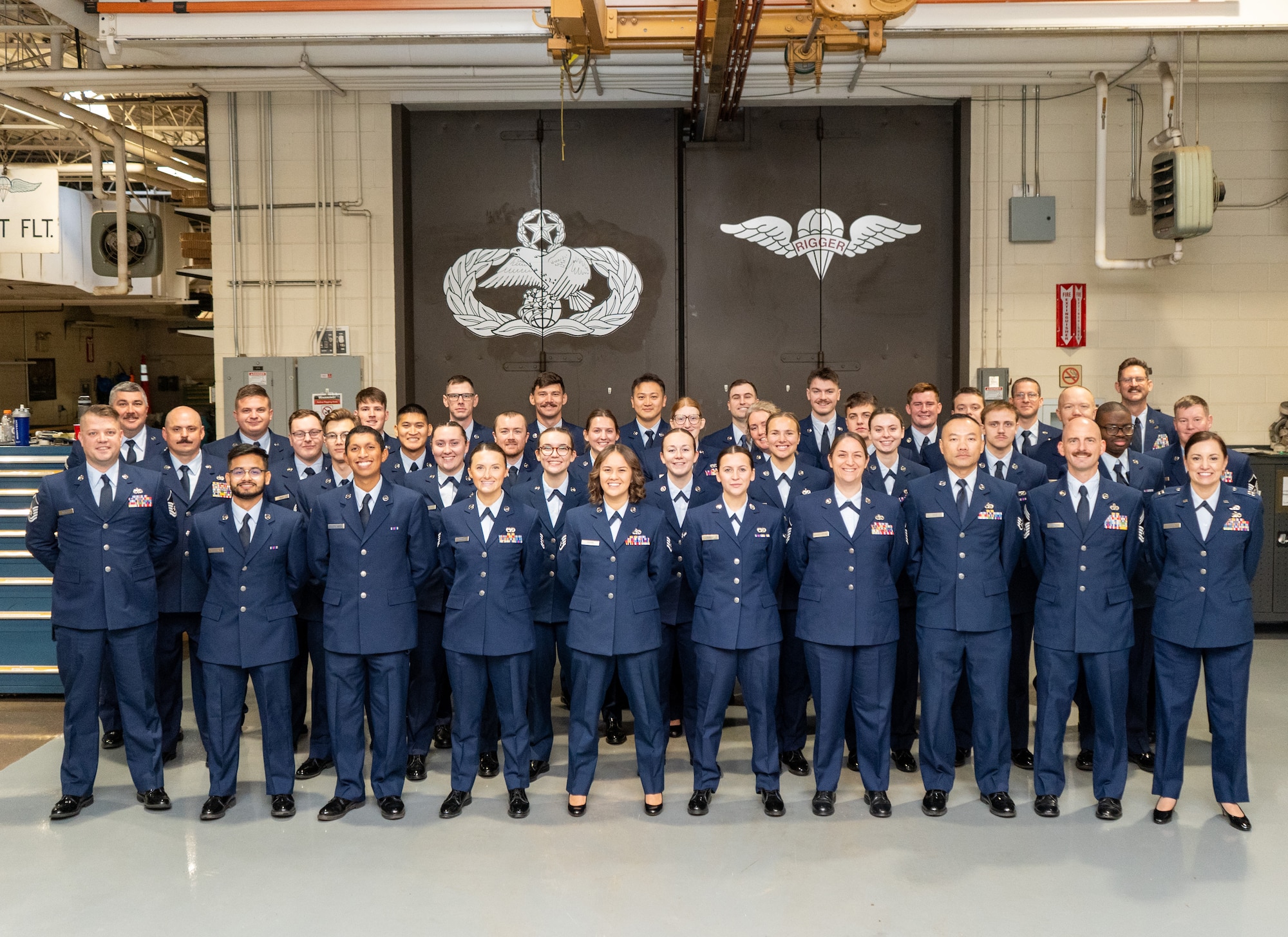 U.S. Air Force Airmen assigned to the 133rd Air Transportation Function (ATF) pose for a group photo in St. Paul, Minn., Dec. 7, 2025.