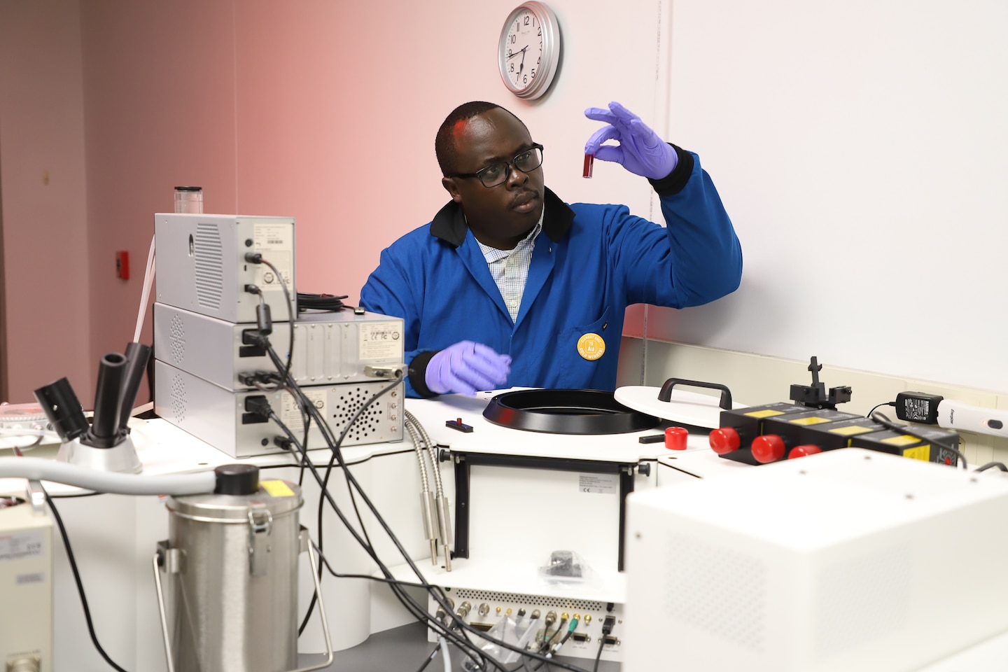 A researcher performing experiments.