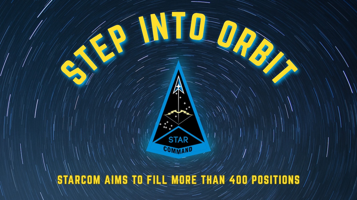 STEP INTO ORBITSTARCOM AIMS TO FILL MORE THAN 400 POSITIONSUnit emblem and galaxy rotation