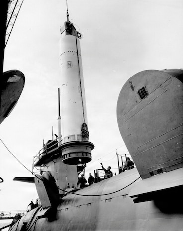 A Poseidon missile is loaded into a ballistic missile submarine tube. U.S. Navy photo by Naval History and Heritage Command. 

SSP is the Navy command responsible for sustaining the Navy’s SWS on the Ohio-class SSBN and supporting the integration of the D5LE weapon system on the new Columbia-class SSBNs. Looking to the future, SSP is actively modernizing the sea-based leg of the nuclear triad through development of the D5LE2 SWS and pioneering regional strike capabilities of the future through development of the nuclear-armed sea launched cruise missile (SLCM-N) and the non-nuclear hypersonic conventional prompt strike system (CPS).
