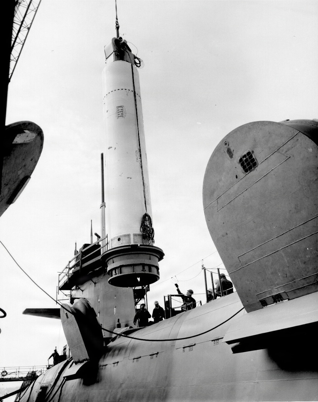 A Poseidon missile is loaded into a ballistic missile submarine tube. U.S. Navy photo by Naval History and Heritage Command. 

SSP is the Navy command responsible for sustaining the Navy’s SWS on the Ohio-class SSBN and supporting the integration of the D5LE weapon system on the new Columbia-class SSBNs. Looking to the future, SSP is actively modernizing the sea-based leg of the nuclear triad through development of the D5LE2 SWS and pioneering regional strike capabilities of the future through development of the nuclear-armed sea launched cruise missile (SLCM-N) and the non-nuclear hypersonic conventional prompt strike system (CPS).