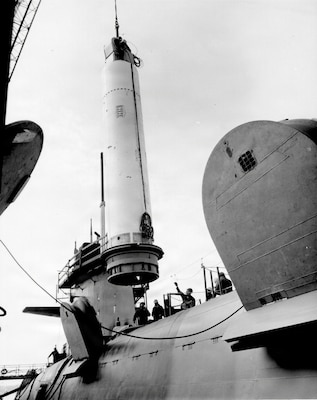 A Poseidon missile is loaded into a ballistic missile submarine tube. U.S. Navy photo by Naval History and Heritage Command. 

SSP is the Navy command responsible for sustaining the Navy’s SWS on the Ohio-class SSBN and supporting the integration of the D5LE weapon system on the new Columbia-class SSBNs. Looking to the future, SSP is actively modernizing the sea-based leg of the nuclear triad through development of the D5LE2 SWS and pioneering regional strike capabilities of the future through development of the nuclear-armed sea launched cruise missile (SLCM-N) and the non-nuclear hypersonic conventional prompt strike system (CPS).