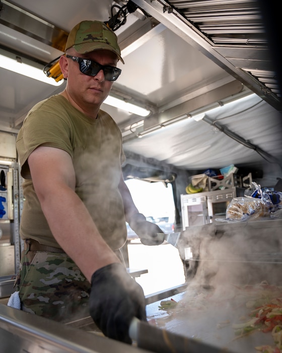 Airmen assigned to the 151st Force Support Squadron Sustainment Services Flight mobilized their field kitchen for the 151st Security Forces Squadron during their two-week annual training for 2026.