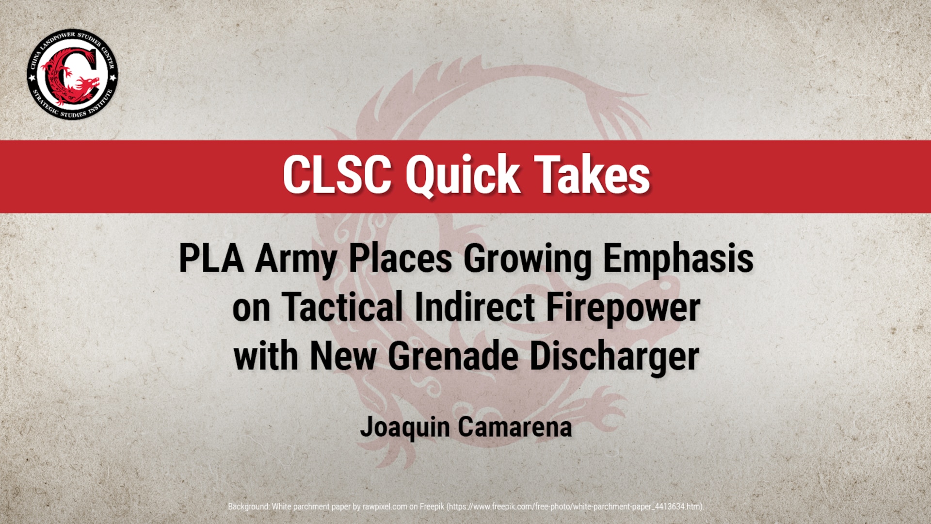 Slide for the CLSC Quick Take PLA Army Places Growing Emphasis on Tactical Indirect Firepower with New Grenade Discharger by Joaquin Camarena