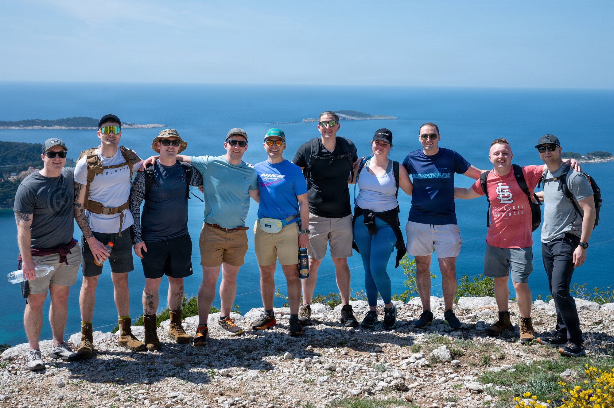 People pose for a photo