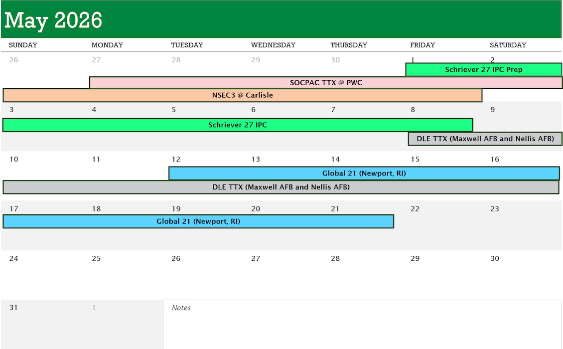 May 2026 AFWI Calendar