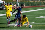 PHOTOGRAPHER VISION ID: WO188

U.S. Navy Petty Officer 2nd Class Jaden Joseph, assigned to NB Kitsap, WA, collides with U.S. Army SSG Alan Ibarralepe, assigned to Fort Lee, VA, during the 2026 Armed Forces Men’s Soccer Championship at Phantom Warrior Stadium on Fort Hood, Texas, Mar. 30, 2026. Service members competed in soccer for championship honors while representing their respective services.

The Armed Forces Sports program brings together service members from the Army, Marine Corps, Navy (with Coast Guard athletes), and Air Force (with Space Force athletes) to compete at the national level. Armed Forces Sports promotes physical fitness, provides competitive opportunities for military athletes at national and international levels, supports recruitment and retention efforts, and strengthens partnerships through sports diplomacy. (U.S. Armed Forces Sports photo by Mass Communications Specialist 2nd Class Chase Sealey)