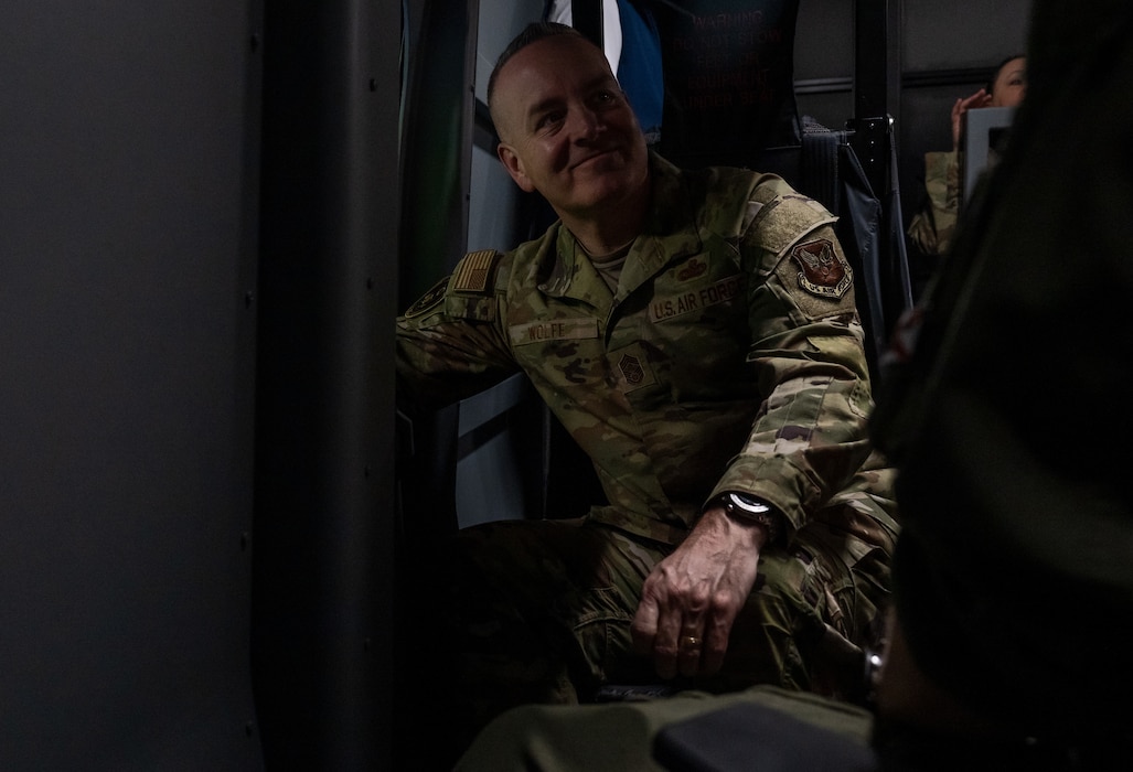 A person uses a simulator