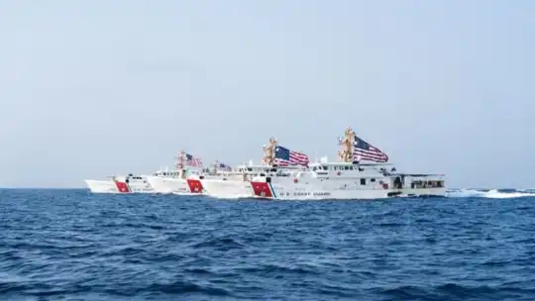 Coast Guard fast response cutters patrol the Strait of Hormuz, August 2022. U.S. Coast Guard photo.