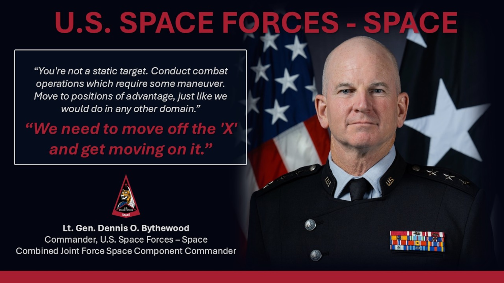 Graphic showing quote from Space Force General
