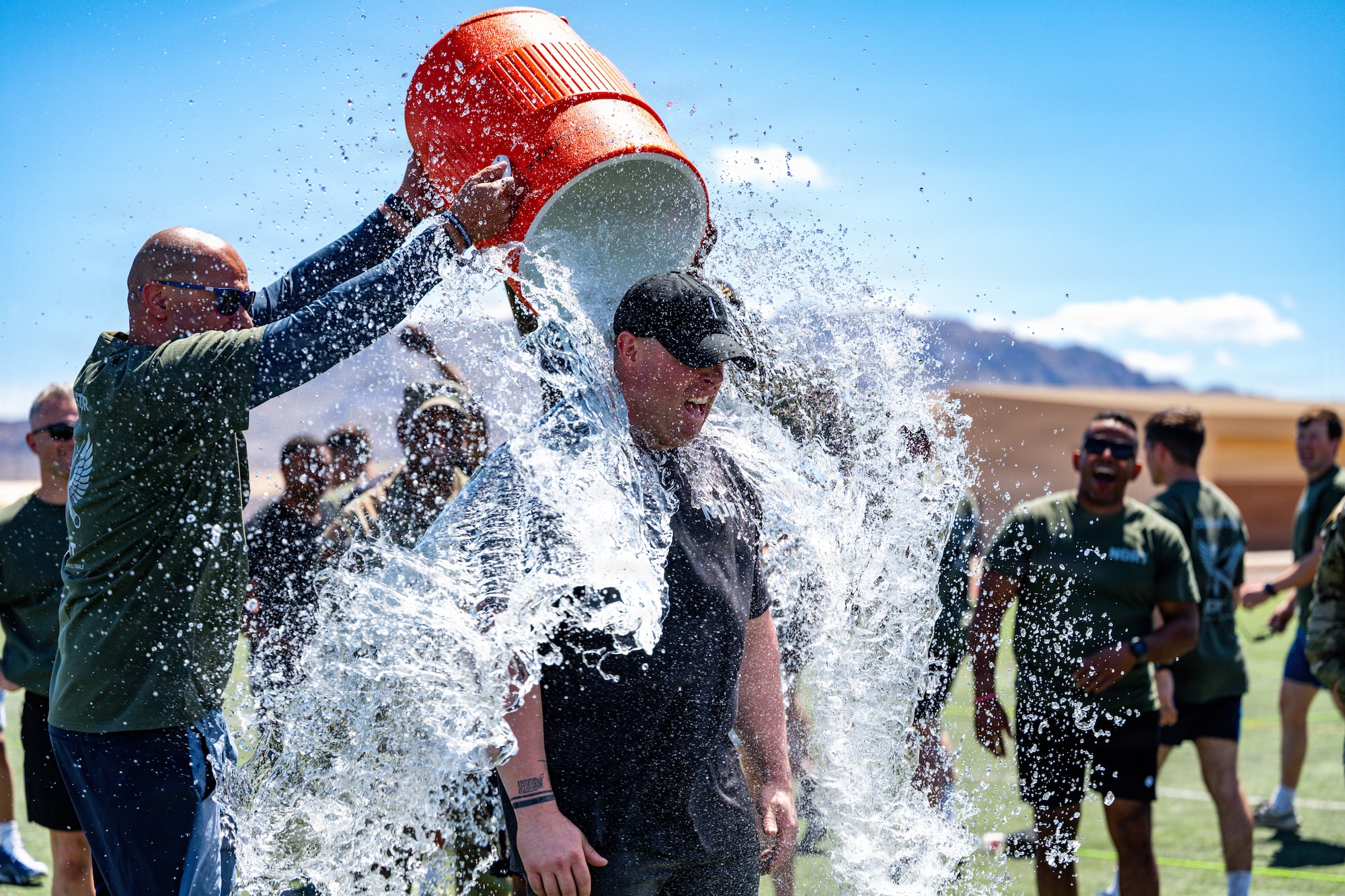 Person being splashed with water