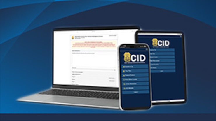 Army CID Submit a Tip app depicted on a mobile devices