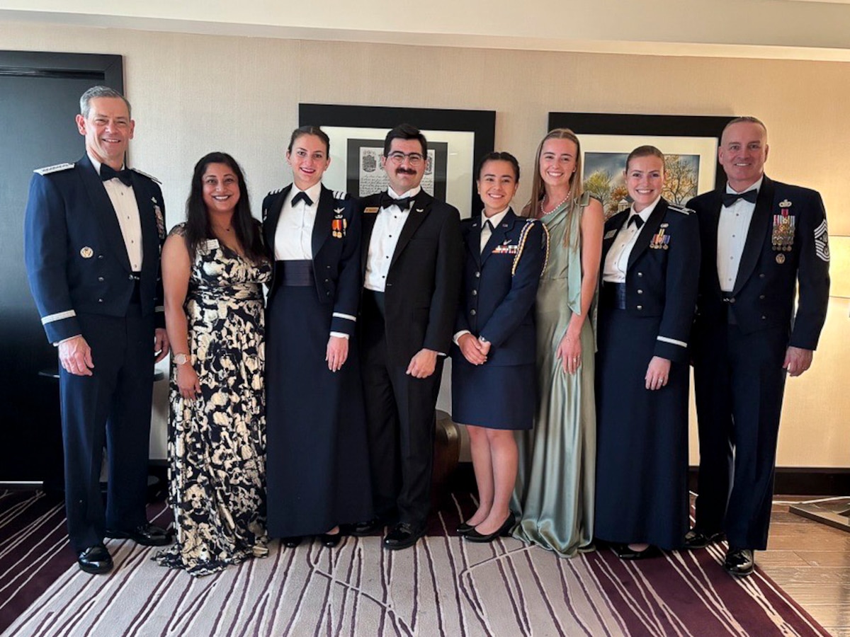 AF senior leaders pose with cadets at WildWestCon.