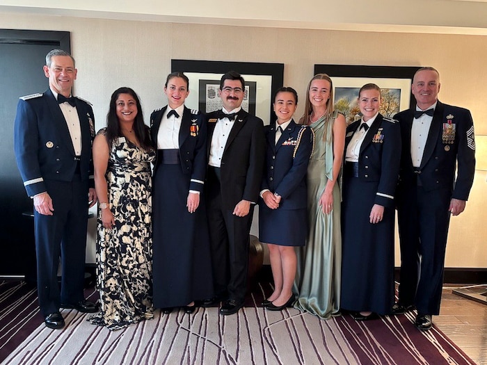 AF senior leaders pose with cadets at WildWestCon.