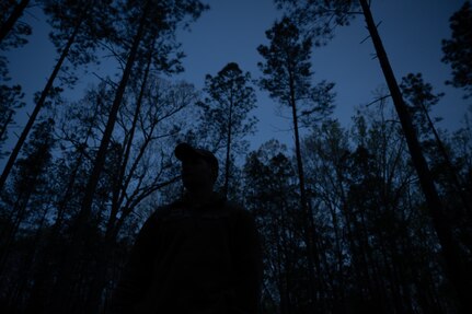 security forces airmen train on nighttime land navigation