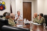 Hawaii’s U.S. Rep. Ed Case, left, met with senior leaders from Defense Health Network Indo-Pacific, Tripler Army Medical Center (TAMC), and U.S. Army Garrison Hawaii during a visit at TAMC in Honolulu, Hawaii on April 9. The purpose of the visit was to update Rep. Case on TAMC’s capabilities and future plans, while advancing mission readiness, and prioritizing patient-centered care for Soldiers and their families stationed throughout the Indo-Pacific region. (Defense Health Agency photo by Khinna Kaminske)
