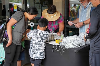 Members of Navy Closure Task Force-Red Hill (NCTF-RH) participate in the 10th Annual Onizuka Day of Exploration at the University of Hawaii West Oahu, in Kapolei, Hawaii, April 11, 2026. Using models and demonstrations, the team showed how science and engineering are utilized throughout the environmental remediation process at the Red Hill Bulk Fuel Storage Facility (RHBFSF). Charged with the safe decommissioning of the facility, NCTF-RH was established by the Department of the Navy as a commitment to the community and the environment. NCTF-RH continues to engage with the people of Hawaii, regulatory agencies, and other stakeholders as it safely and deliberately decommissions the RHBFSF. (U.S. Navy photo by Mass Communication Specialist 1st Class Glenn Slaughter)
