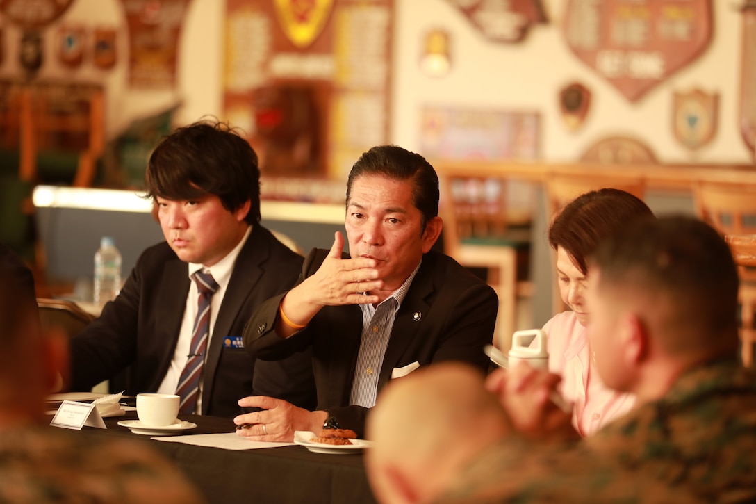 U.S. Marine Corps Maj. Gen. Brian N. Wolford, the commanding general of Marine Corps Installations Pacific hosted a Mayors Symposium at Camp Hansen, Okinawa, Japan, April 8, 2026. This is the third symposium held to provide local mayors and their deputies an opportunity to learn more about the USMC through base tours and briefings. MCIAPC leadership and local mayors also have the opportunity to have open discussions relating to their local communities. Wolford is a native of Maryland.