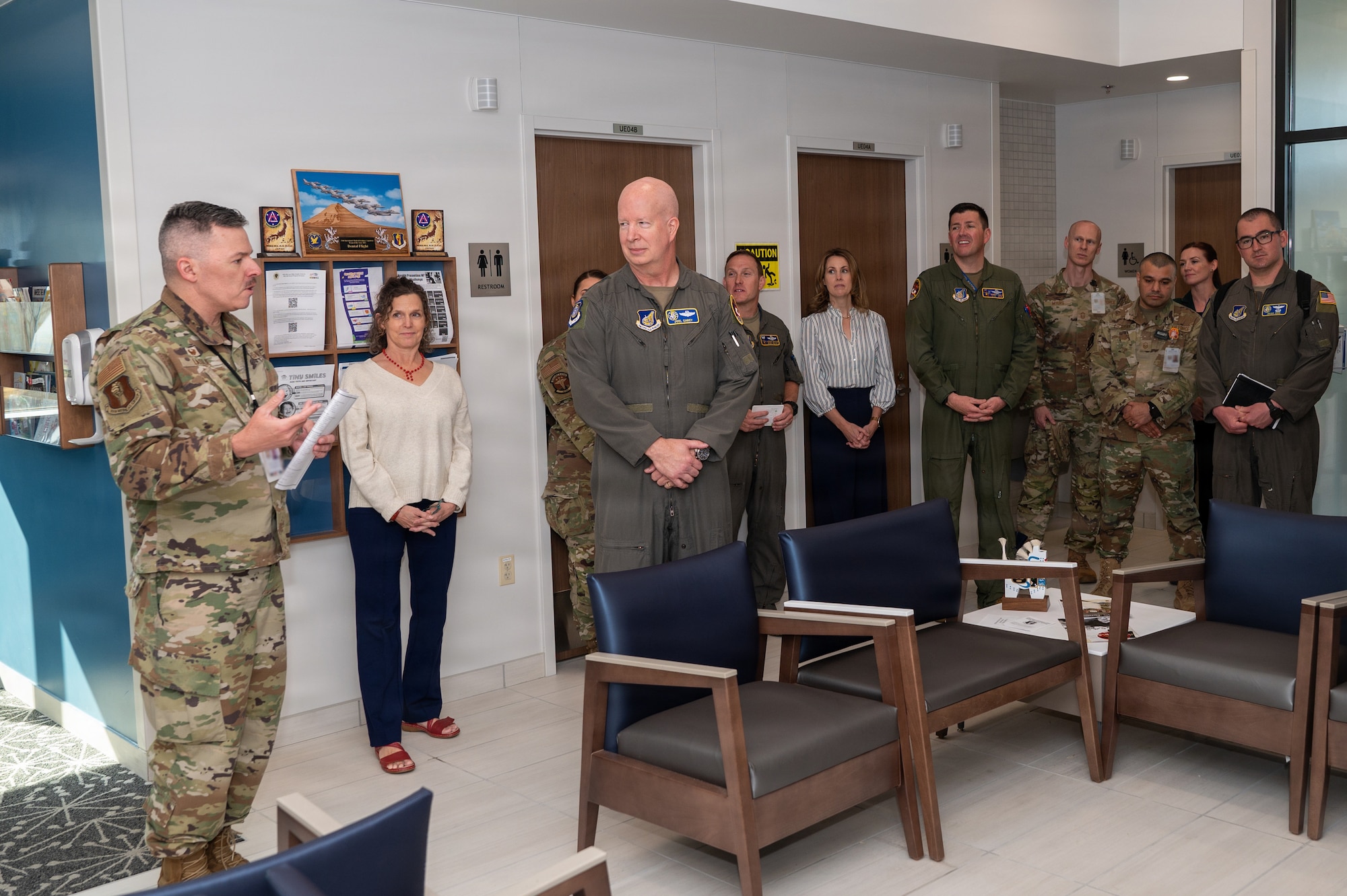 U.S. Air Force Col. Winton Laslie, 35th Medical Group (MDG) commander, gives a speech during an immersion tour.