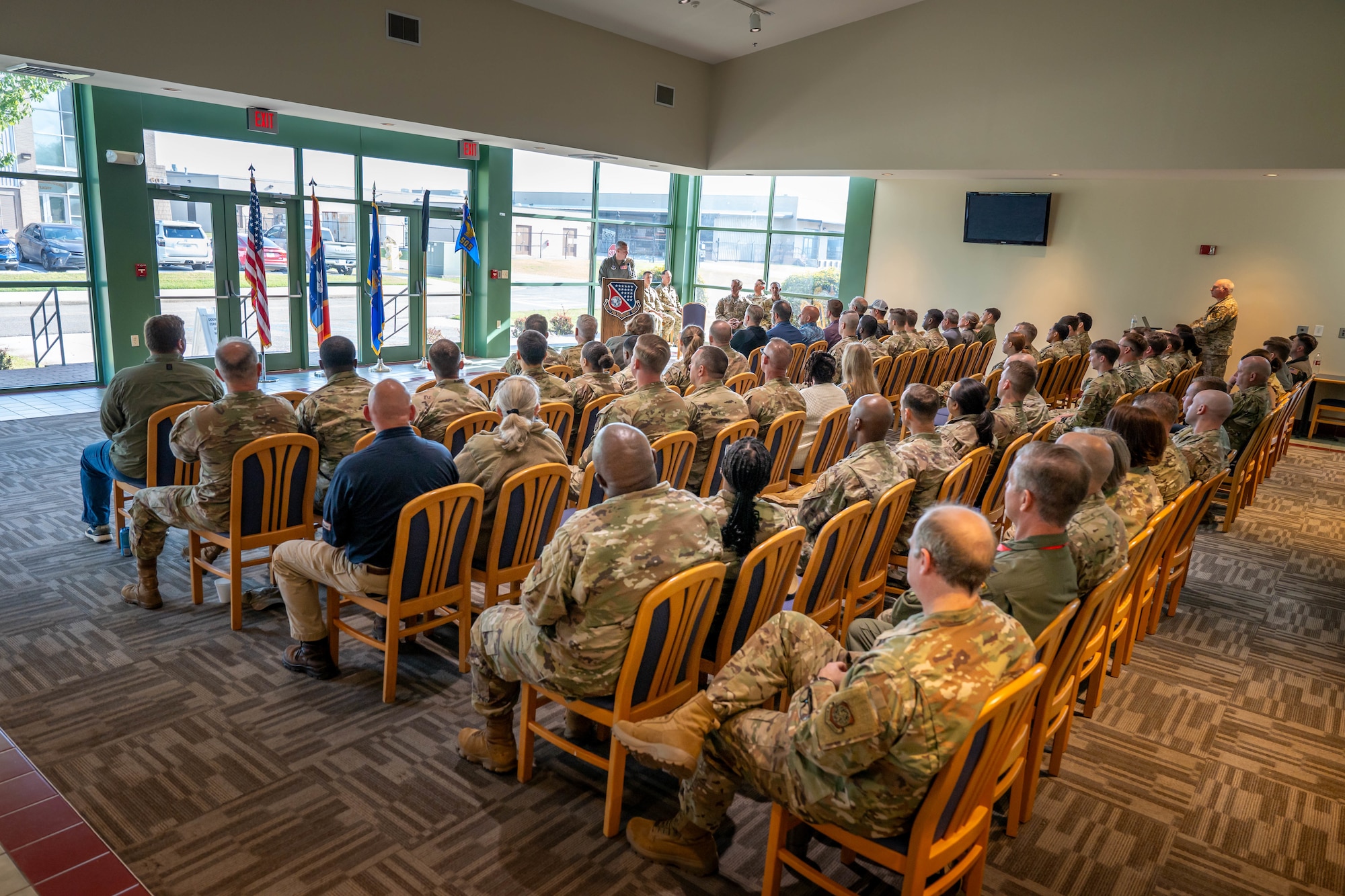 Airmen and leadership gathered for a redesignation ceremony on April 8, 2026, to mark the transition of the 238th Air Support Operations Squadron (ASOS) to the 238th Contingency Response Squadron (CRS).