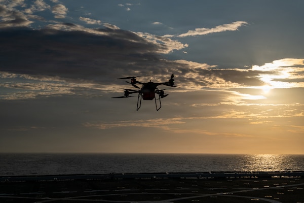 Marine Corps recently conduct shipboard testing with the TRV-150C Tactical Resupply Unmanned Aircraft System