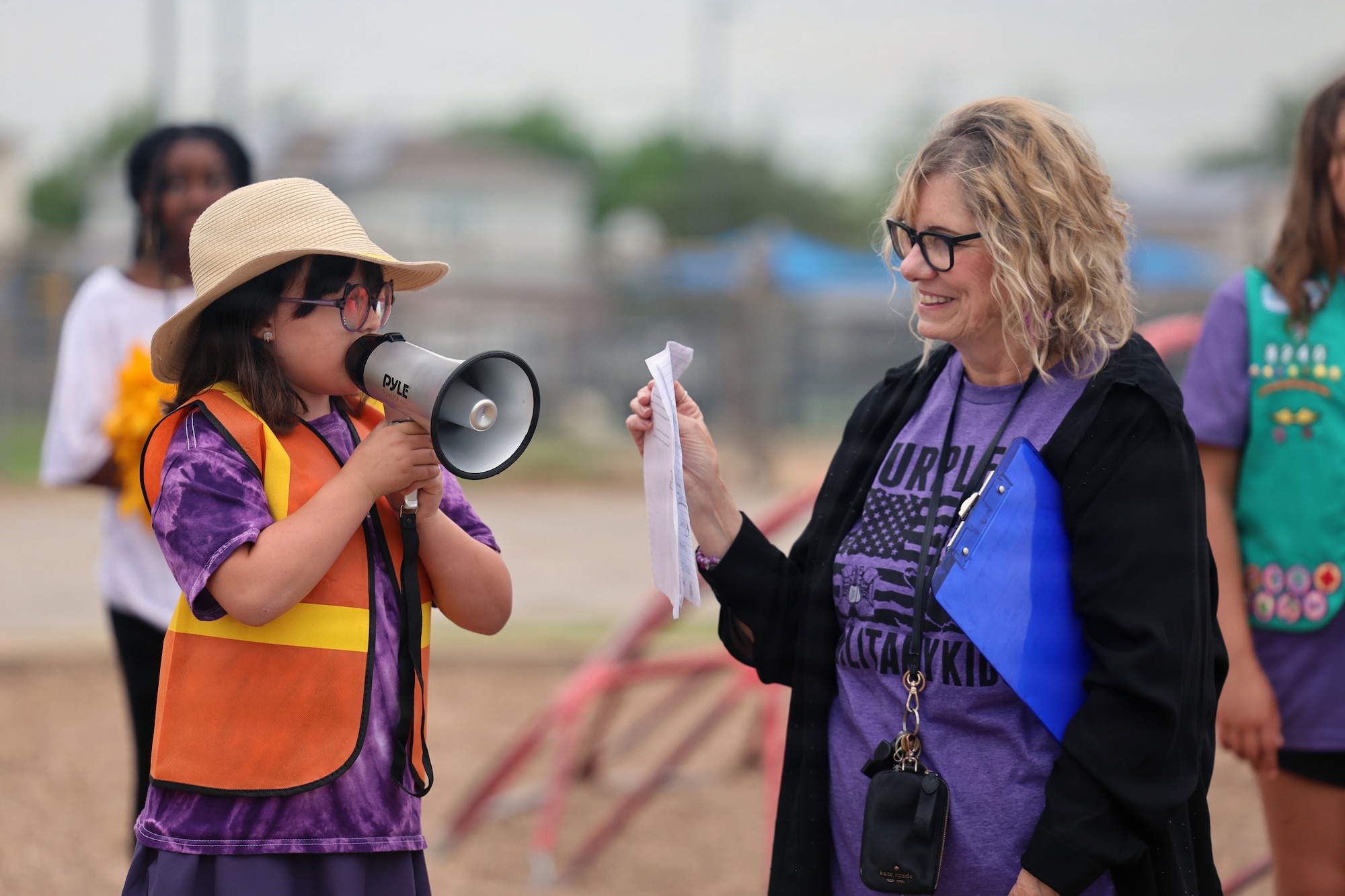 Sheppard Elementary student Margot Terrell reads a speech about a petition she started to get upgraded playground equipment