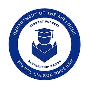 A logo for the Department of the Air Force School Liaison Program. The School Liaison Program provides outreach, advocacy and partnership initiatives that generate real-time solutions for military-connected students. (Courtesy graphic)