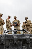 Soldiers preparing to fly RQ-28 drone